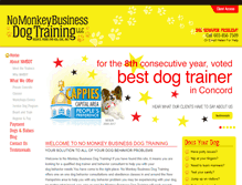 Tablet Screenshot of nomonkeybusinessdogtraining.com